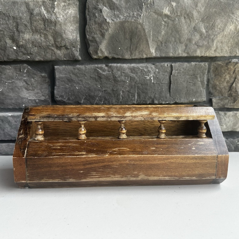 Vintage Homco Wooden Wall Pocket Shelf Rack Organizer Mail Spices Cottagecore